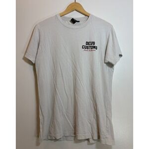 Deus Ex Machina Deus Customs Parts & Service White Graphic T-Shirt Mens Medium